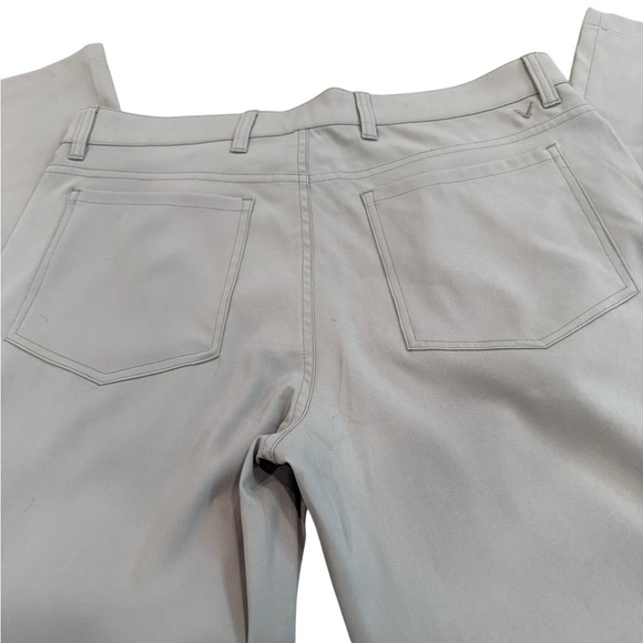 Callaway Optimum Performance Polyester 5 pocket light Gray Golf Pants Size 34X32 - Picture 2 of 6